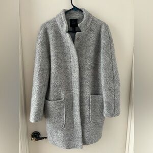 FOREVER 21 Gray Single-Breasted Double Pocket Wool Blend Cat